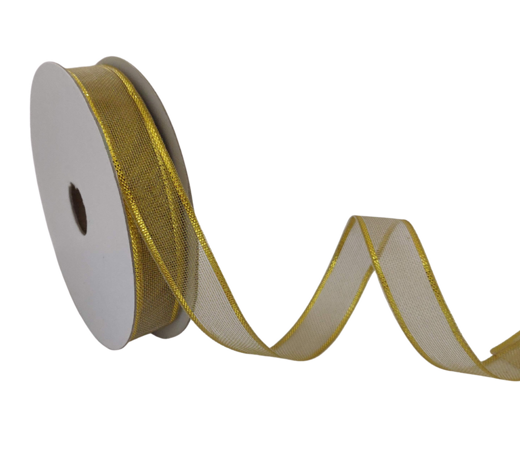 GOLD ZARI NET RIBBON (13 MM)