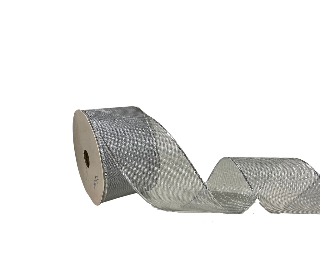 SILVER ZARI NET RIBBON (50 MM)