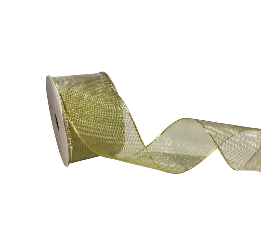 LIGHT GOLD ZARI NET RIBBON (50 MM)