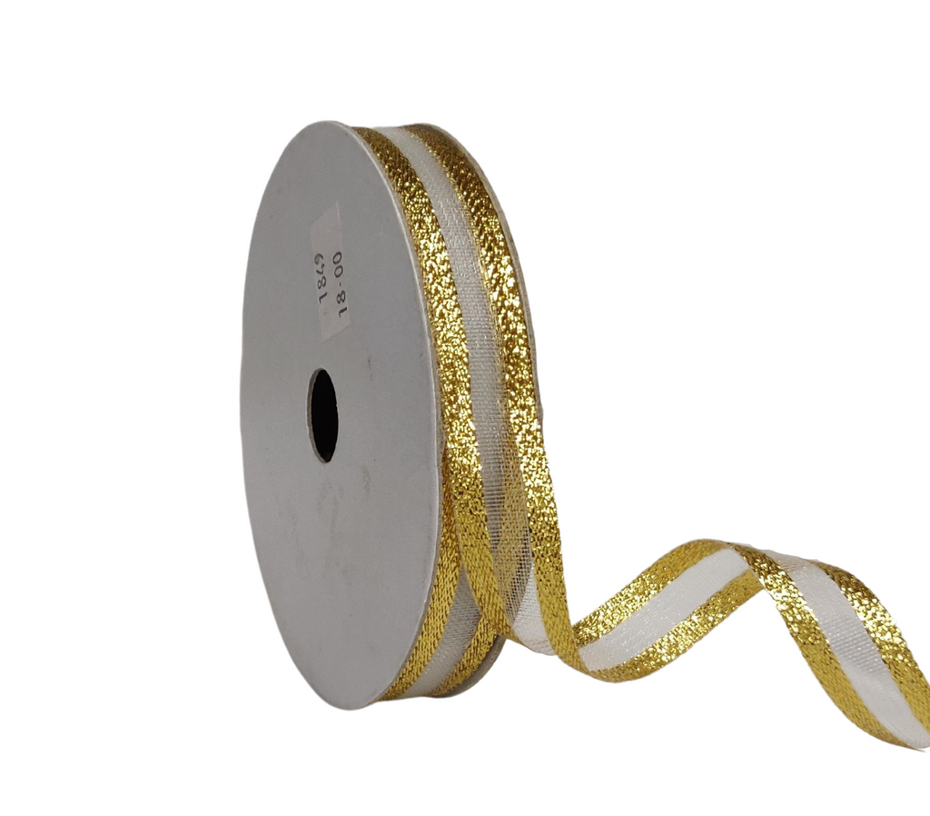 GOLD ZARI EDGE RIBBON (13 MM)