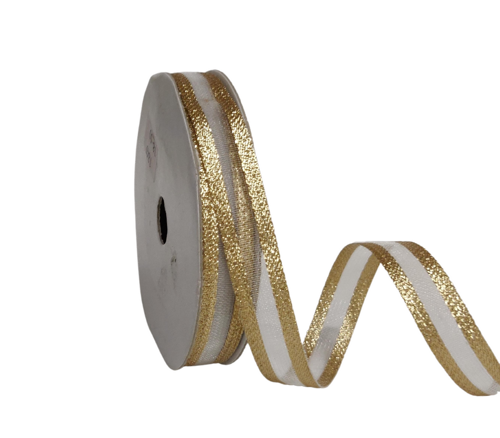 CHAMPAGNE ZARI EDGE RIBBON (13 MM)