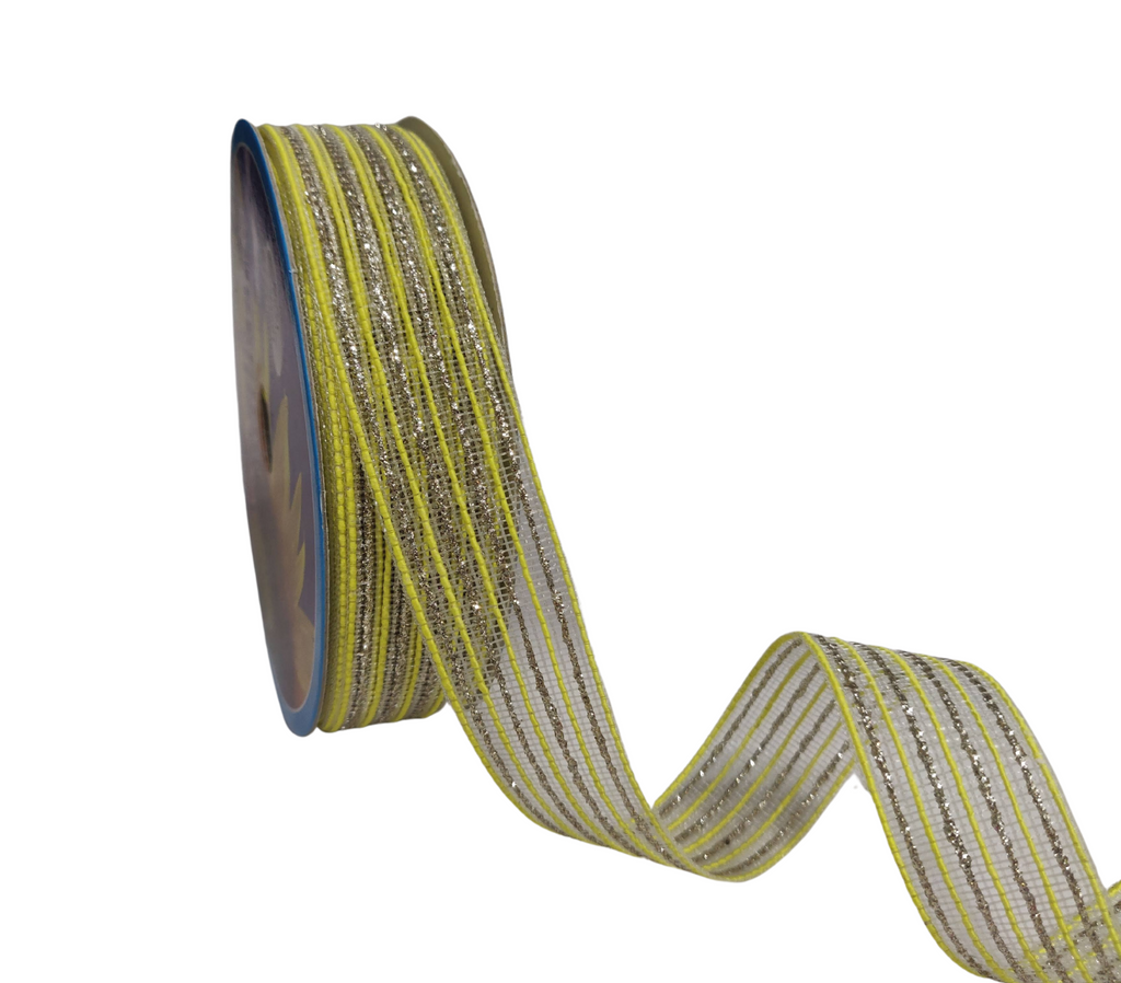YELLOW & ZARI STRIPESRIBBON (25 MM)