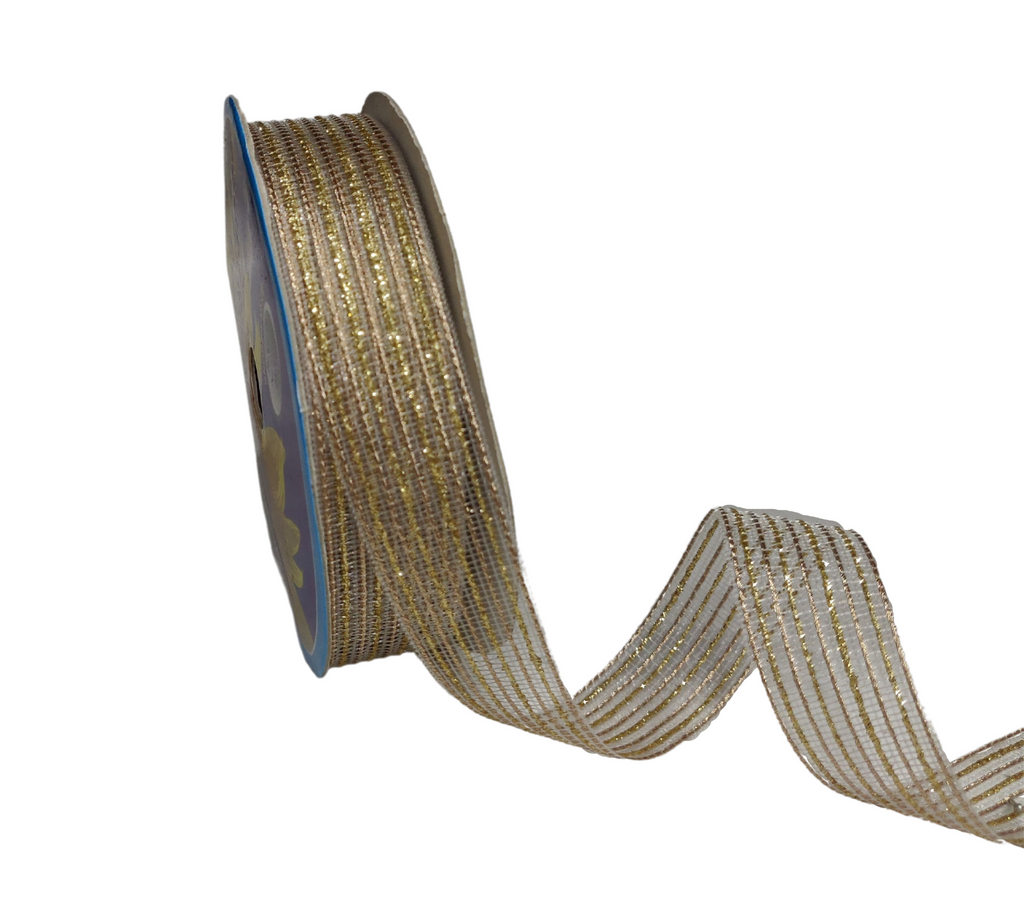 ROSE GOLD & ZARI STRIPESRIBBON (25 MM)