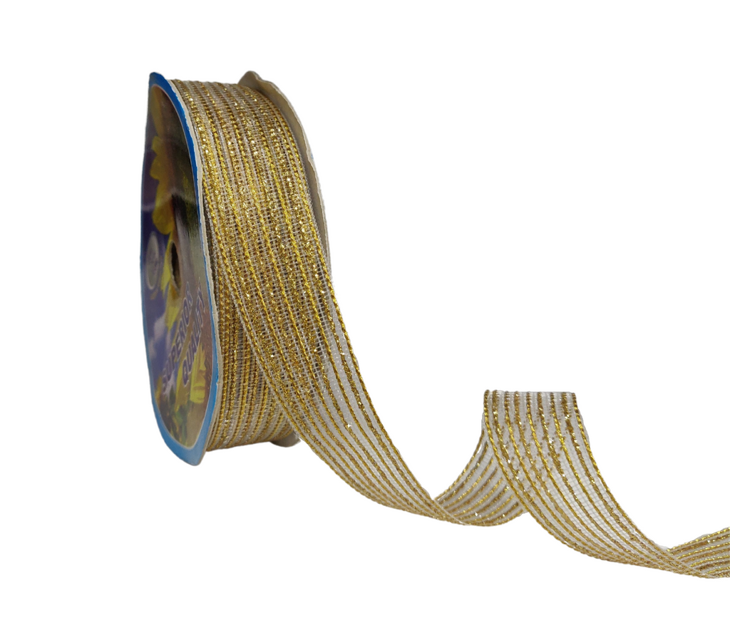 GOLD & ZARI STRIPESRIBBON (25 MM)