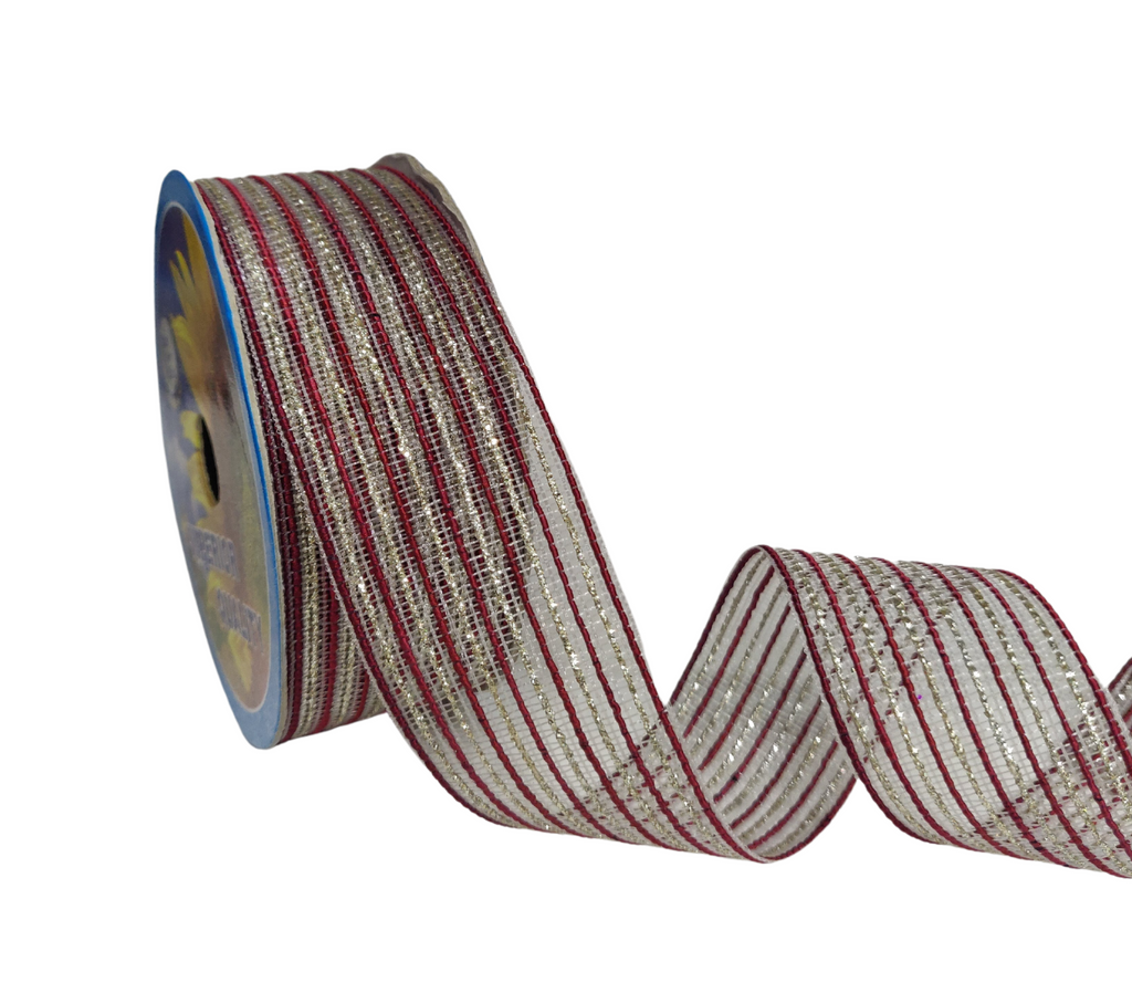 MAROON & ZARI STRIPESRIBBON (38 MM)