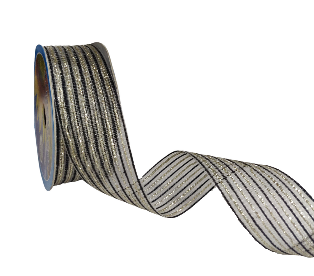 BLACK & ZARI STRIPESRIBBON (38 MM)