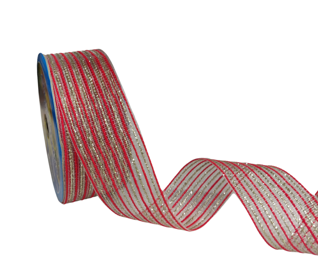 RED & ZARI STRIPESRIBBON (38 MM)