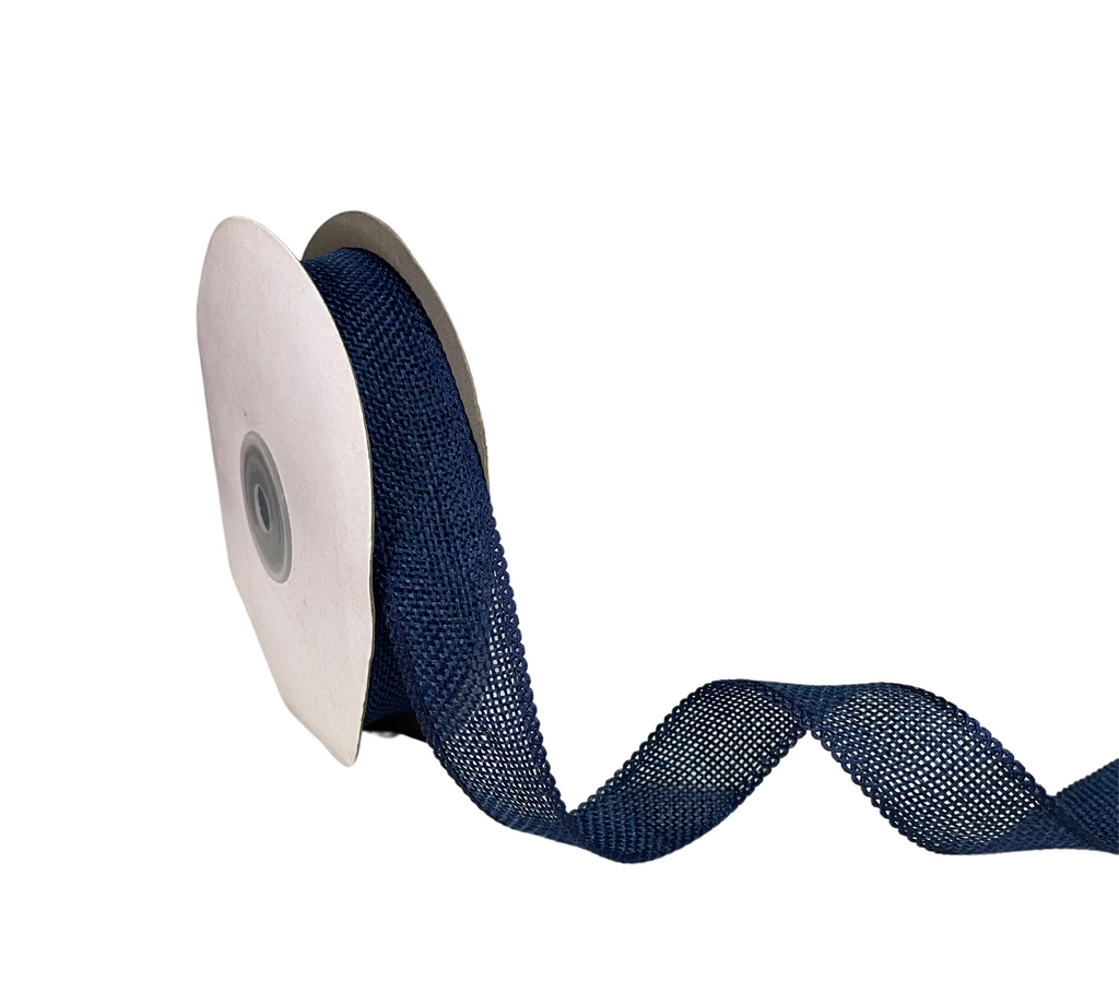 NAVY BLUE FAUX JUTE RIBBON (25 MM)