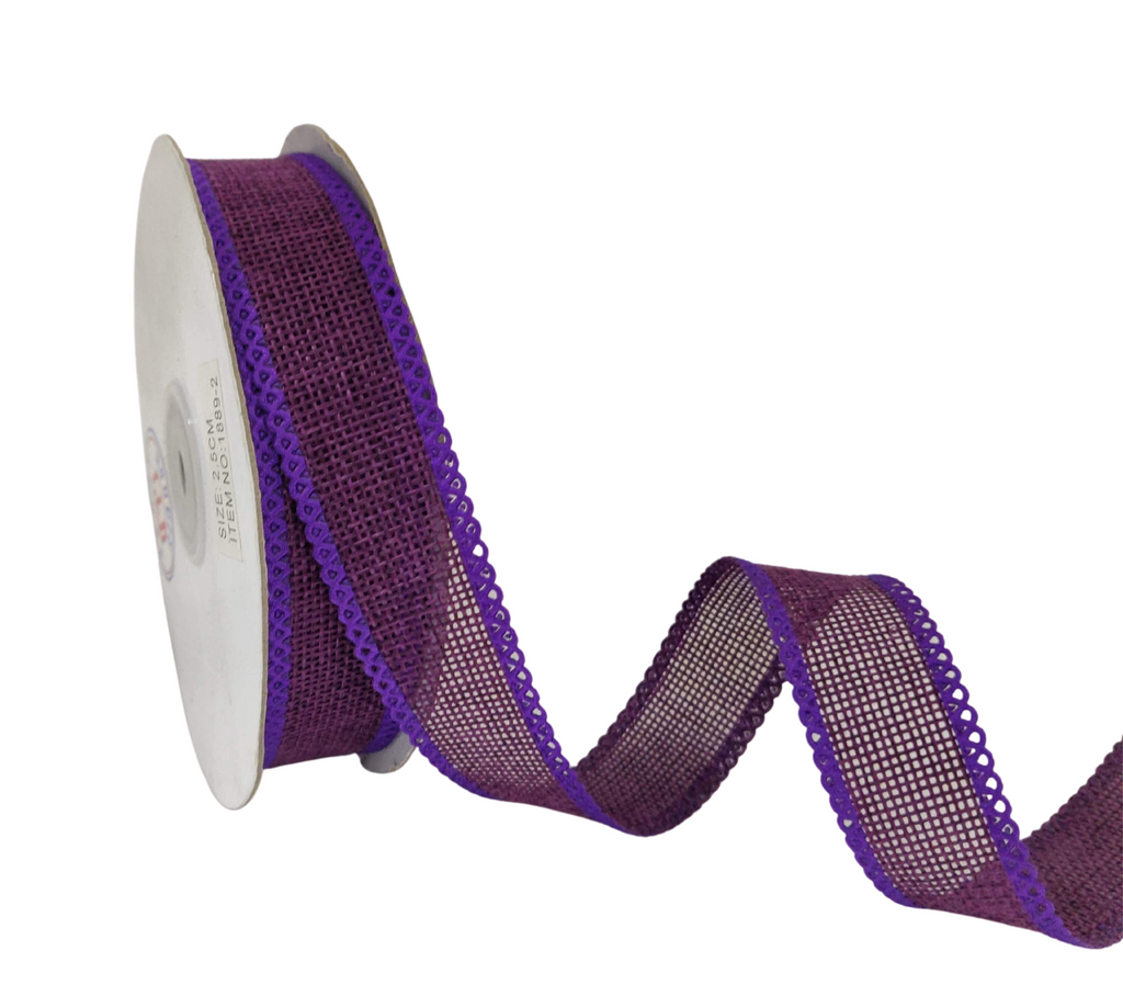 PURPLE FAUX JUTE RIBBON (25 MM)
