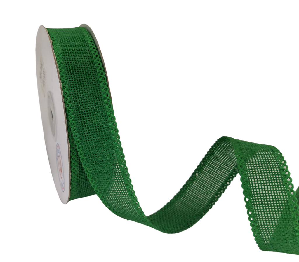 GREEN FAUX JUTE RIBBON (25 MM)