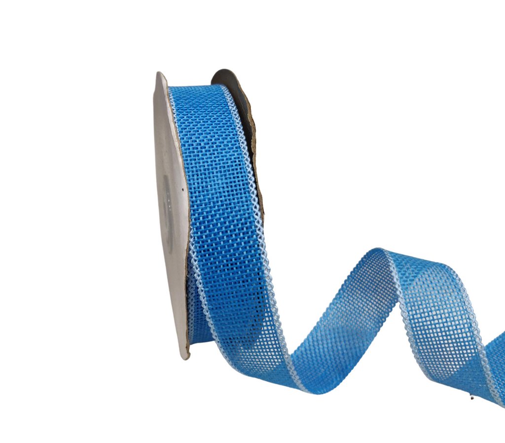 LIGHT BLUE FAUX JUTE RIBBON (25 MM)