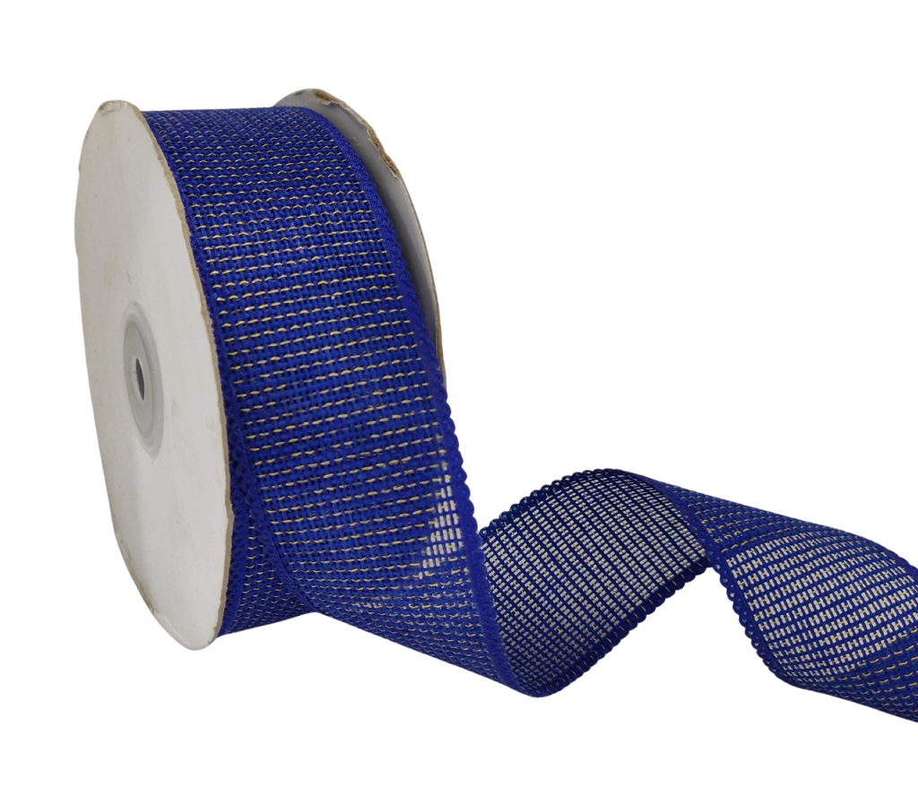 ROYAL BLUE FAUX JUTE ZARI RIBBON (38 MM)