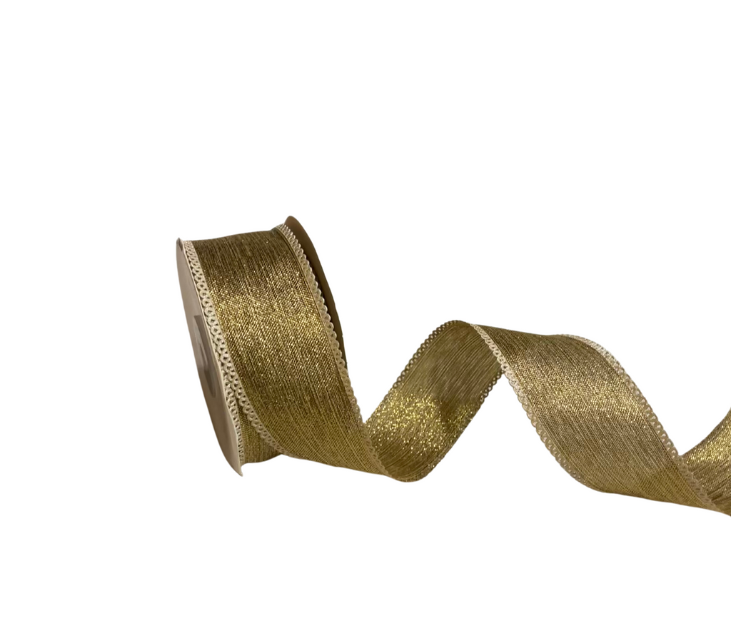 GOLD METALLIC JUTE RIBBON (38 MM)