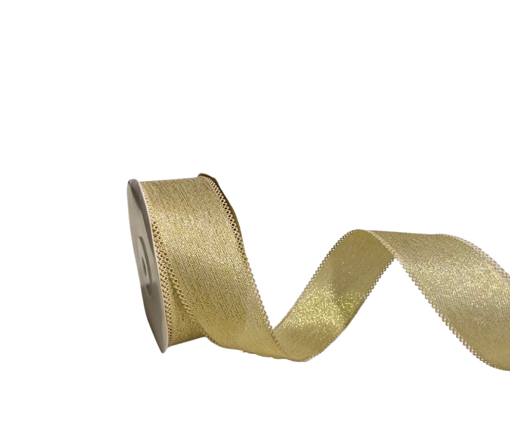 LIGHT GOLD METALLIC JUTE RIBBON (38 MM)