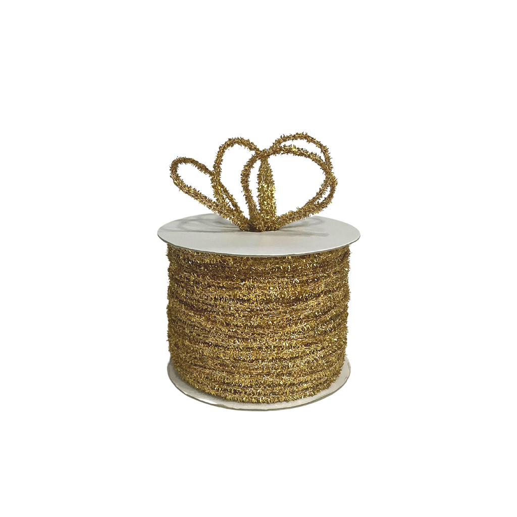 GOLD TINSEL TWINE RIBBON (3 MM)