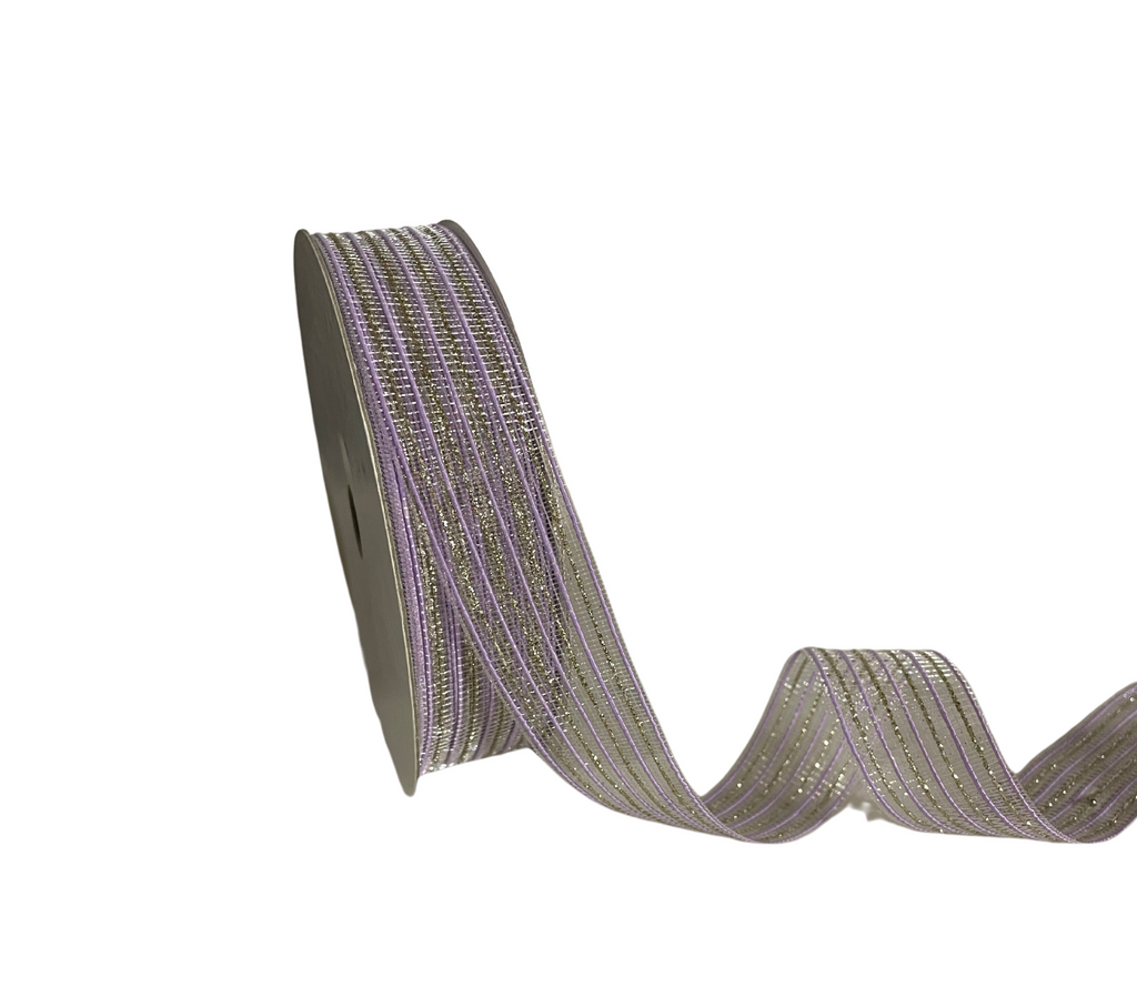 LAVENDER ZARI STRIPES RIBBON (25 MM)