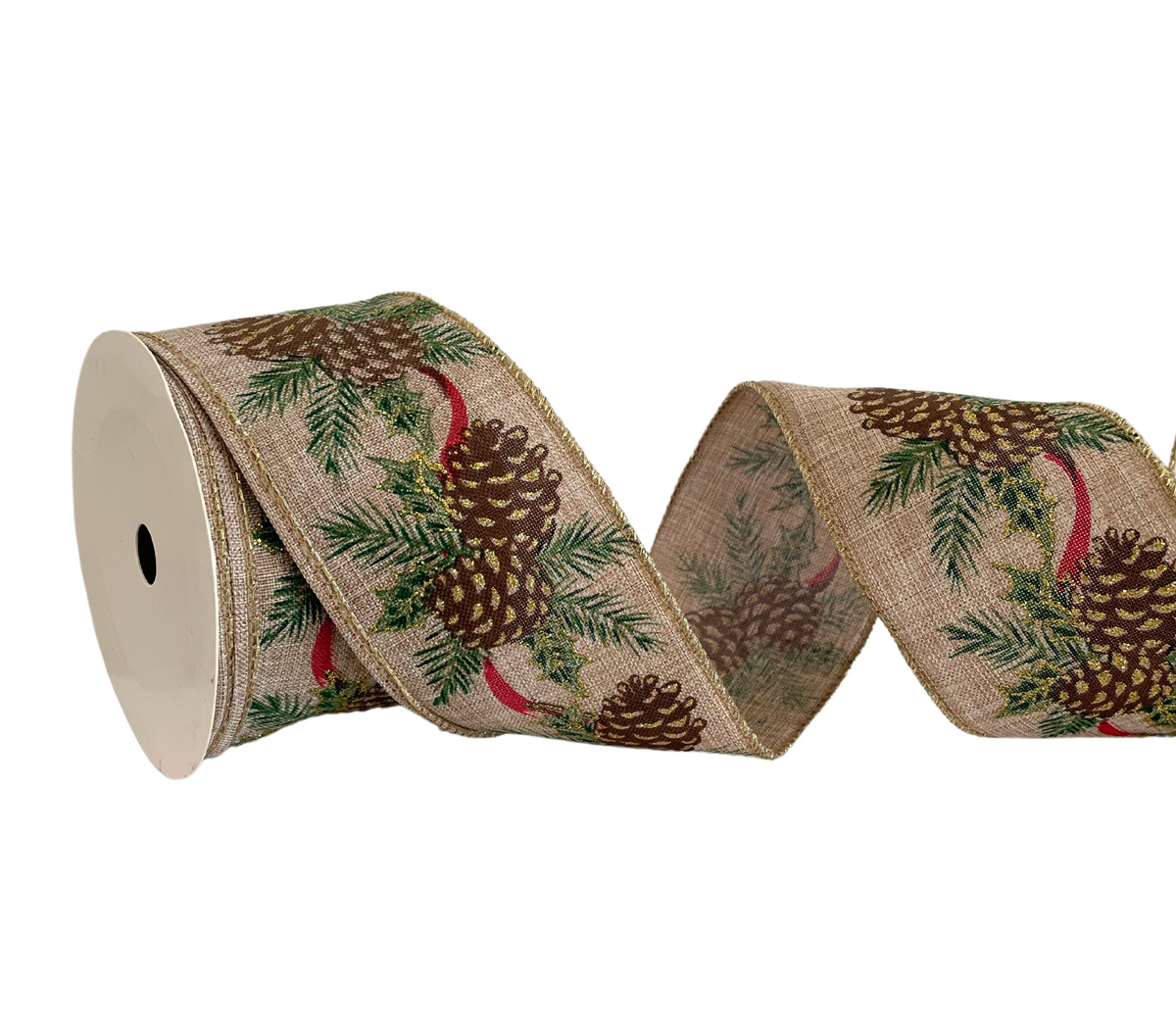JUTE NUTS WIRED CHRISTMAS RIBBON (62MM | 4.5MTR) – RIBBONIZE