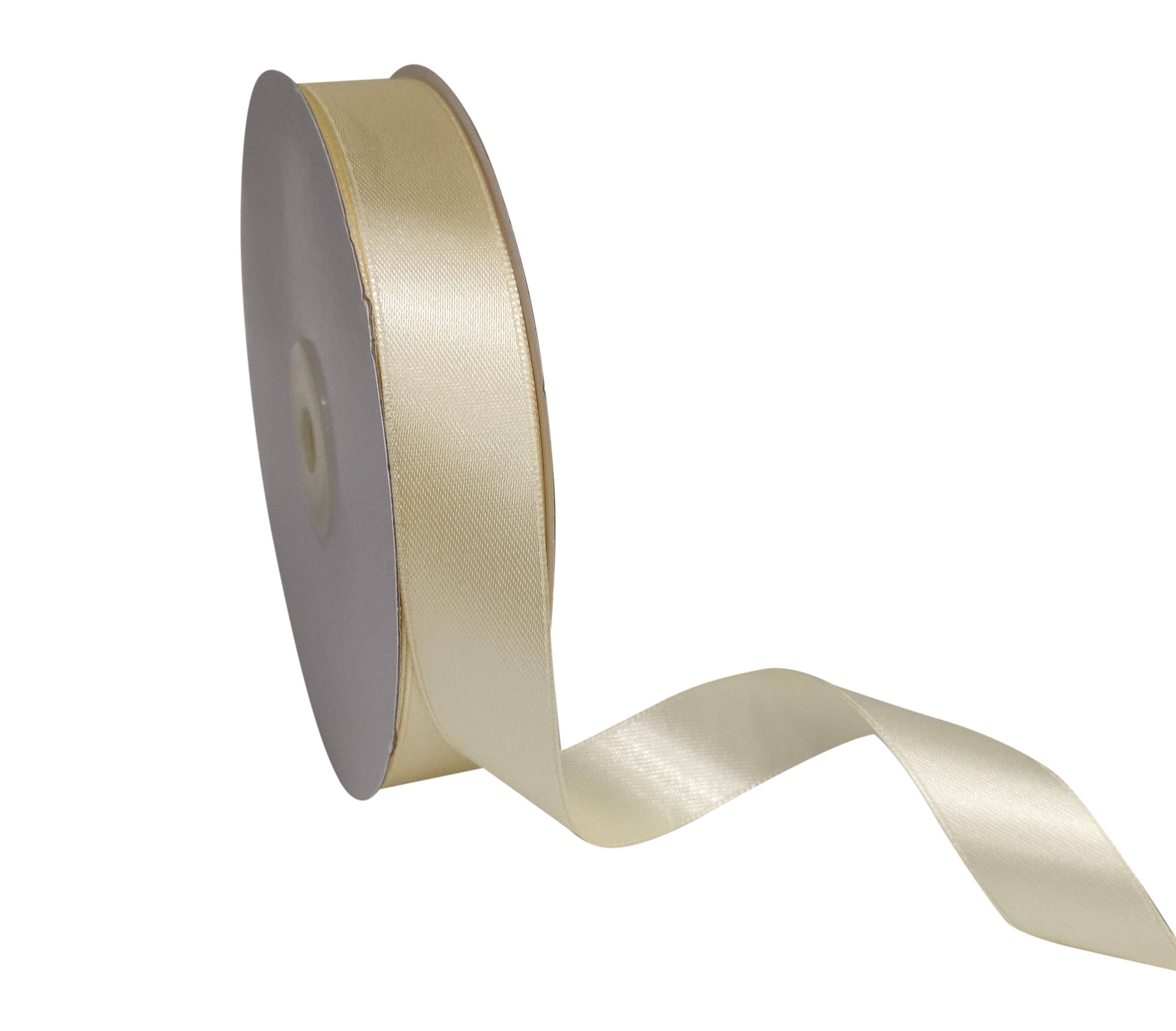 Satin Ribbon, W: 38 mm, cream, 50 m/ 1 roll